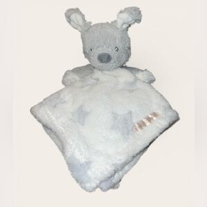 Blankets And Beyond Gray White Puppy Dog Star Plush Baby Lovey Security Blanket
